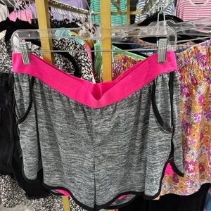 Gray and Pink Athletic Shorts